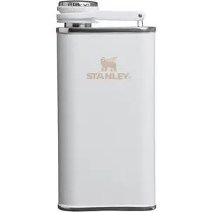 Stanley Classic Easy Fill Wide Mouth Flask 8 oz | Leakproof Hip Flask | Hinge Connected Never Lose Cap | Insulated Stainless Steel Liquor Container | BPA-Free | Hammertone Frost