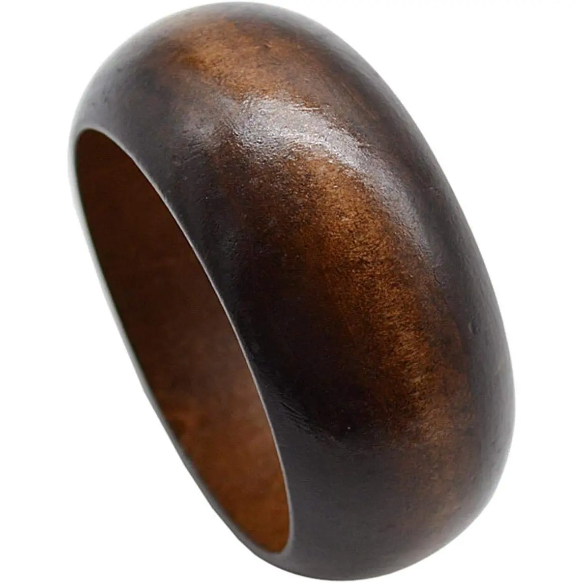 Women's Ethnic Round Natural Wooden Large Chunky Cuff Bracelet, DIY, Lightweight, Round Shape, Daily Wear Fashion Accessory -A
