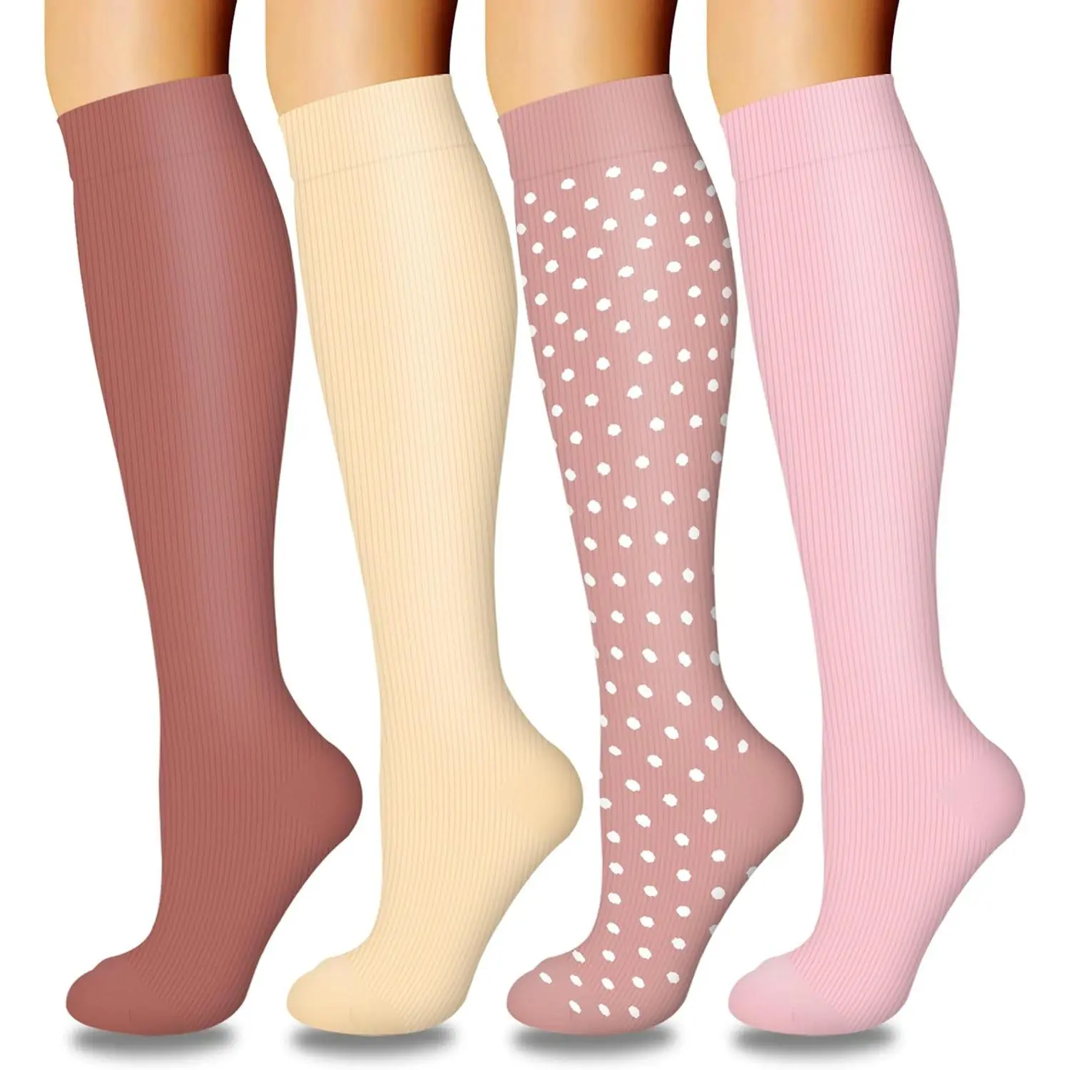 Laite Hebe 4 Pairs-Compression Socks for Women&Men Circulation-Best Support for Nurses,Running,Athletic