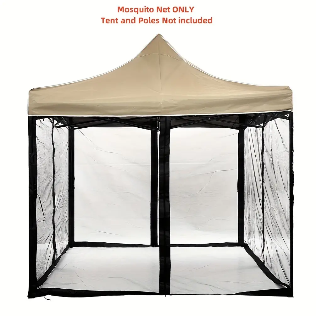 1pc Outdoor Mosquito Net Tent - Black Mesh Insect Protection for Patio, Garden, and Courtyard - Durable Weather-Resistant Design with Easy Setup, No Poles Included, Mosquito Net for Patio, Garden Insect Shield, Modern Canopy, Sturdy Construction, Gazebo F