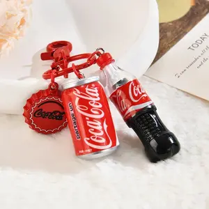 Hot Selling Creative Simulation Coca-Cola Bottle Key Chain Pendant Fashion Trend Bag Pendant Car Key Chain Toy Gift