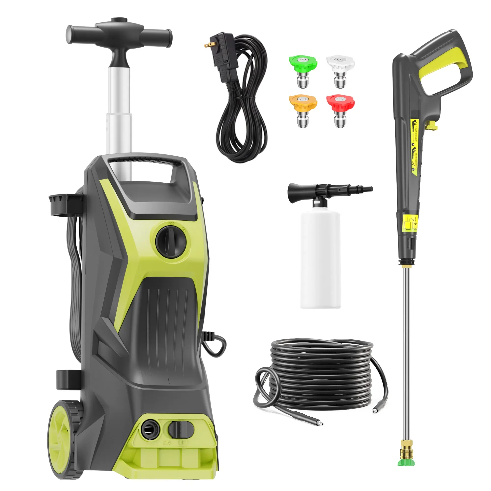 Electric Pressure Washer 4800PSI MAX 2.5GPM, High-Pressure Surface Cleaning, Versatile Cleaning Performance, with 4 Quick Connect Nozzles, 500ML Soap Tank, Stainless Steel Lance, Automatic Total Stop System for Car Wash, Home, Patio Cleaning,driveway,foot