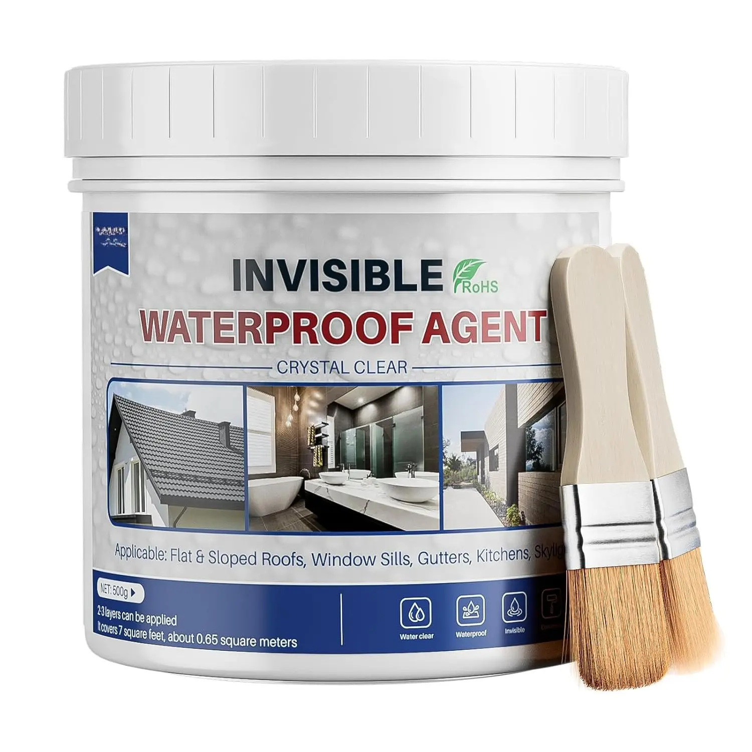 500g Transparent  Coating, Water-Based Sealant Repair Leaks | Super   Insulating Sealant, Invisible  Agent Repair Leak for Roofs, Walls, Gutters, Gardens