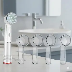 Oral B Electric Toothbrush Replacement Heads 4-Pack, Universal Travel Case for Oral B Series, Portable Brush Head Storage, Deep Clean & Professional Care Accessories Kit.