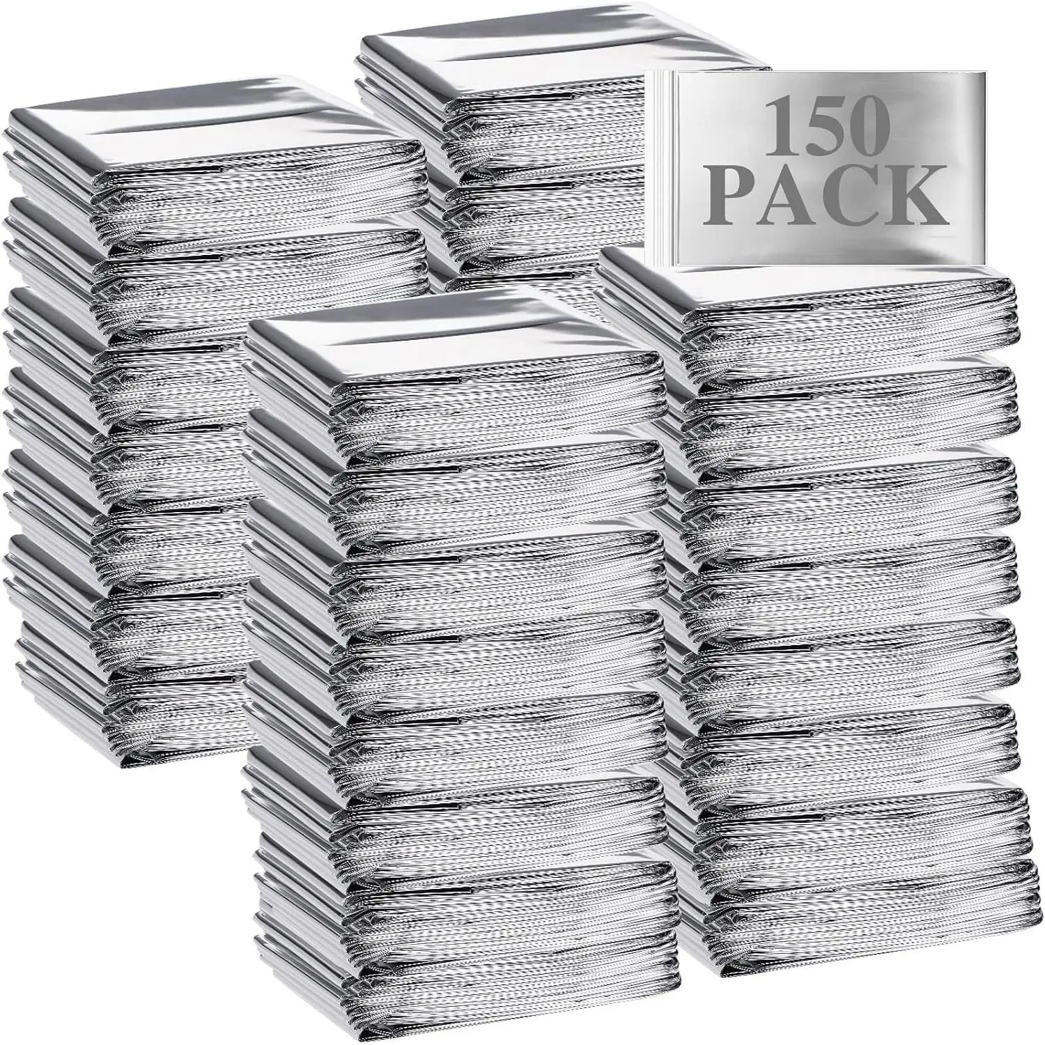 Emergency Blanket Bulk - Survival Thermal Silver Foil Reflective Blankets Pack for Outdoor Shelter Space, Camping, Hiking, First Aid Supplies, Homeless Donations