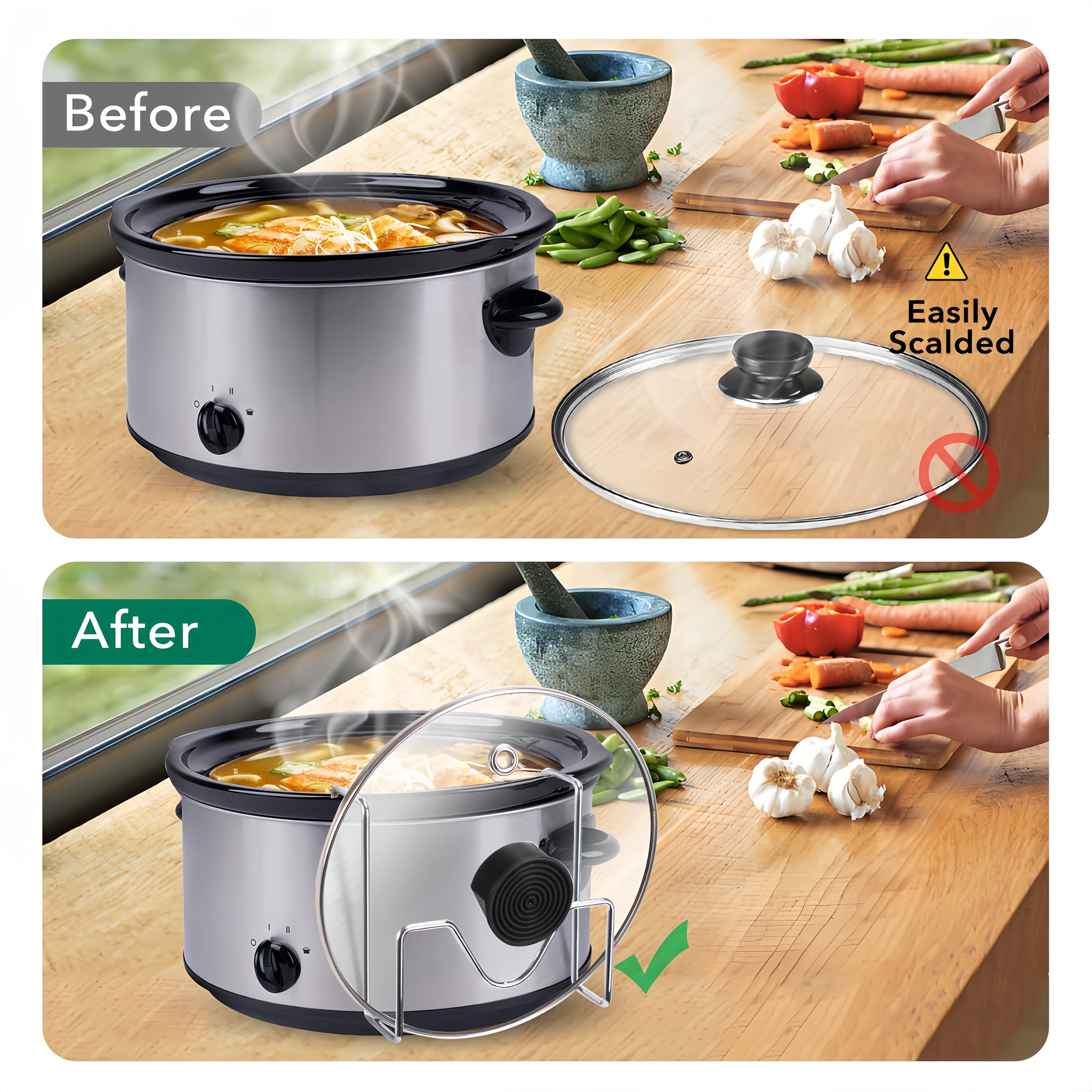 Stainless Steel Pot Lid Holder - Space-Saving Kitchen Organizer for Pots, Pans & Utensils