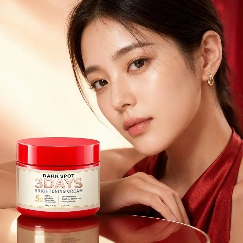 Brightening Cream For Fading Dark Spots, With Arbutin, Kojic Acid, Niacinamide, Vitamins A B C, Tranexamic Acid, For Smooth Skin, For Glowing Radiance, Tender Texture, 140g