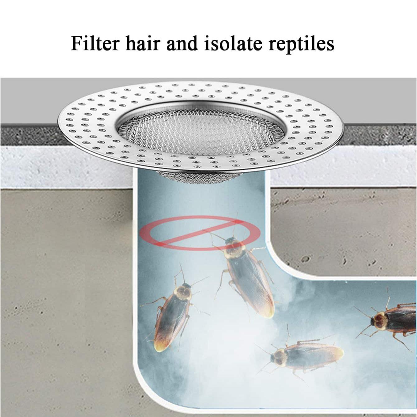 Sink Drain Hair Catcher, Stainless Steel Drain Protector, Minimalist Sink Anti-clog Filter for Home Bathroom