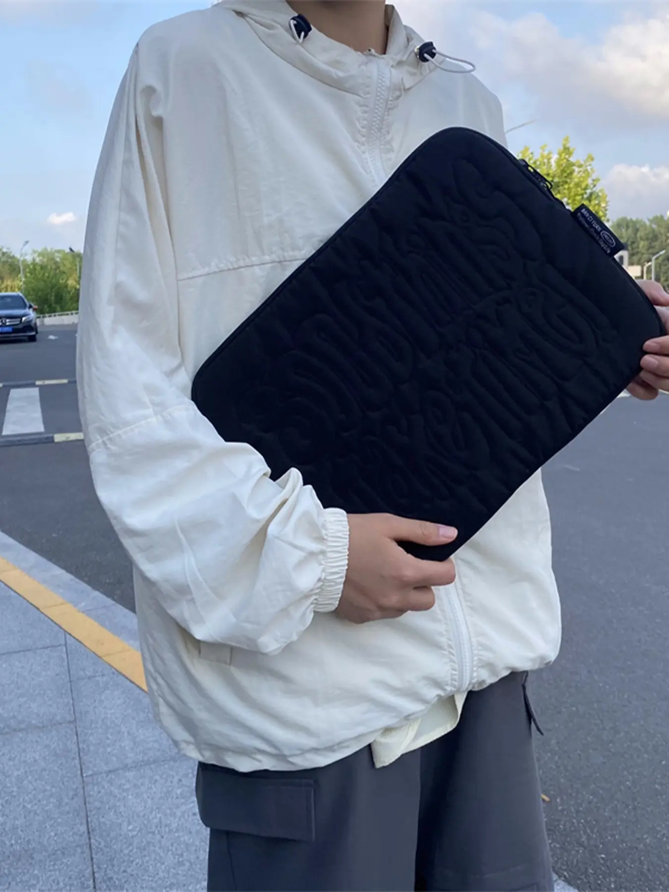 Women's Quilted Letter Laptop Backpack, Style Padded Shockproof Notebook Tablet Case, 13/14/15.6 Inch iPad Protector, Preppy Fashion, Laptop Bags