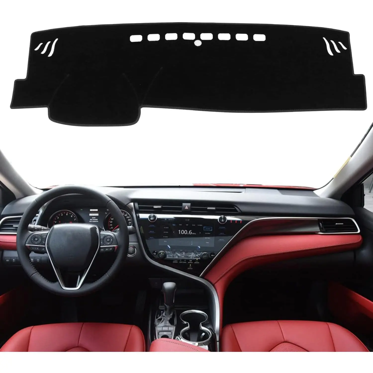 for Toyota Camry Accessories 2024 2023 2022 2021 2020 2019 2018 Dash Cover |   Dashboard Cover Mat, Custom Fit Center Console Cover Sunshield Protector Pad, Black Trim