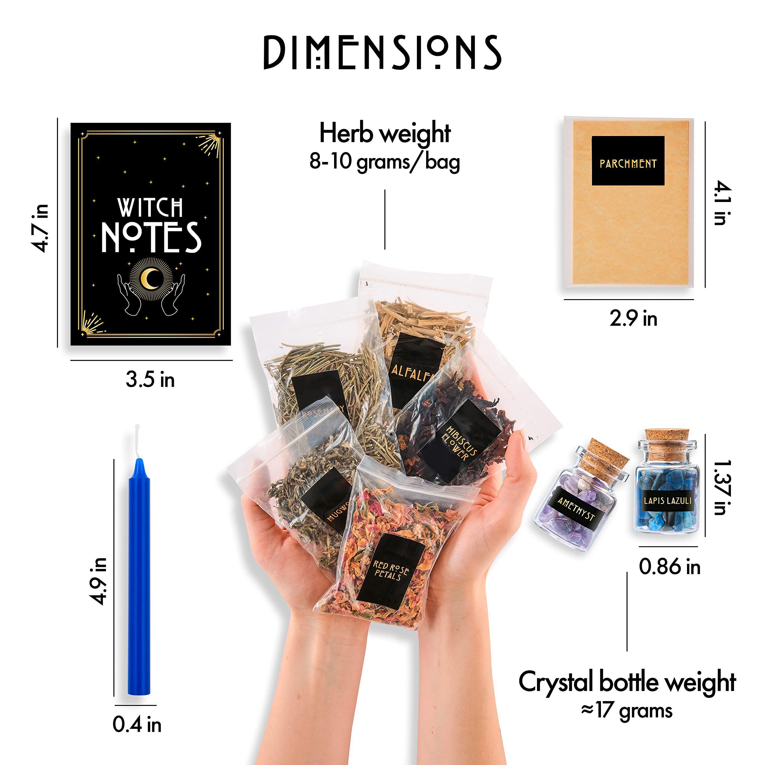 SAGAETR Witchcraft Witch Stuff Spell Kit 54/60/64PCS, Wiccan and Tools, Witchy Include Crystal Candle Amethyst Altar Bowl Witch Bell, Witch Gift Wiccan Starter Kit Altar Pagan Decor