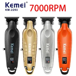 Km-2293 Upgrade LCD Display Electric Trimmer, Multiple Colors Available, USB Powered, Oil Head Carving Hair Clipper, Personal Care Appliance