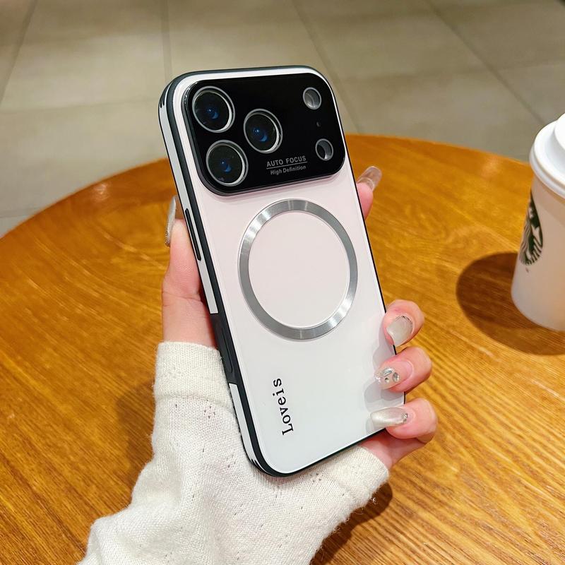 OREKROY Magnetic Gradient Glass Case for iPhone 17 Pro Max / 17 Air, 16 15 14 13 12 with Full Camera Lens Protector, MagSafe Compatible, Scratch-Resistant Slim Back Cover, Shockproof Hard Phone Case, Wireless Charging