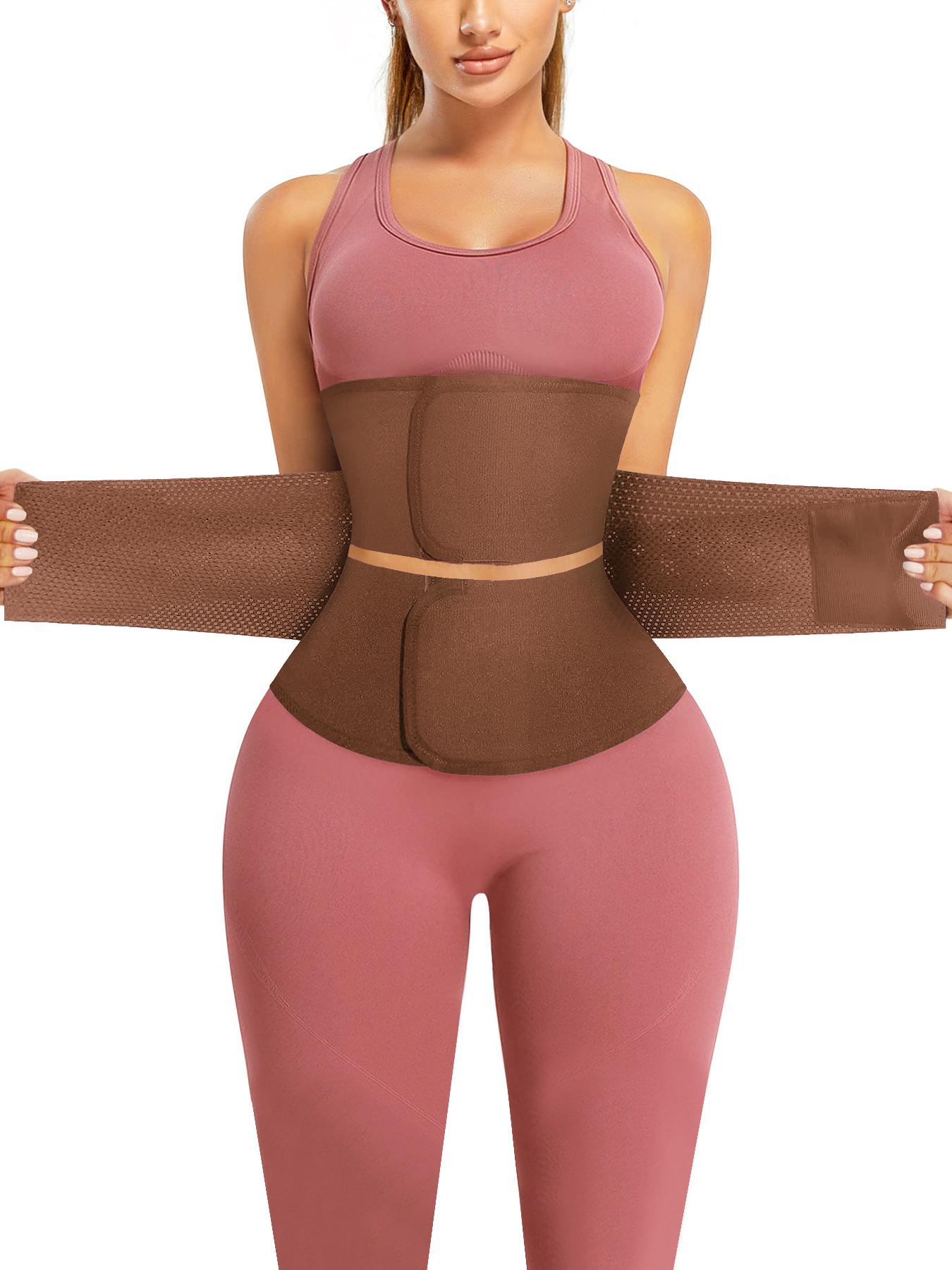 Women's Solid Color Double-layer Velcro Closure Latex Waist Trainer, High Stretch Waist Cincher, Tummy Control Shaper, Waist Trainer for Women, Shapewear