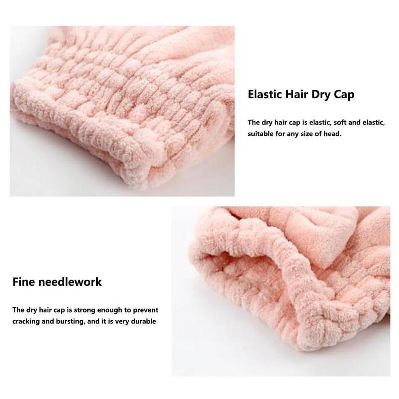 4/2 Pack Bow Hair Drying Cap – Soft Absorbent Reusable Hair Towel Wrap for Women & Girls, Solid Color Bathroom Essential