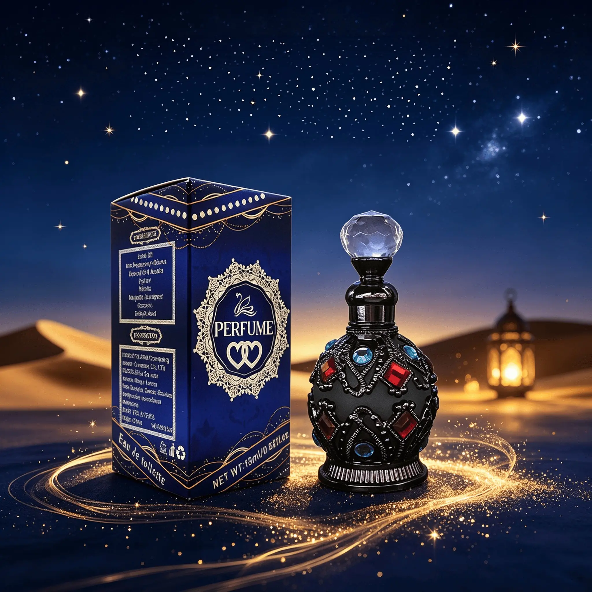 Arabian Nights Women's Luxury Perfume Oil, Perfume Scented, 15ML, Long-Lasting Floral Fruity Scent, Alcohol-Free, Arabic Design, Ideal for All Occasions, Captivating Fragrance