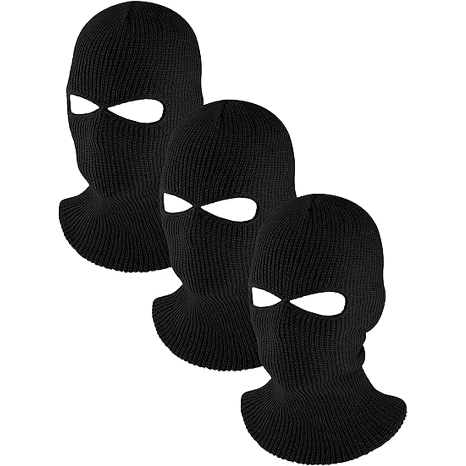 HESTYA 2 Holes Ski Masks Winter Balaclava Knitted Full Face Cover Mask Beanie Hat for Men Women Cold Weather Outdoor Sports