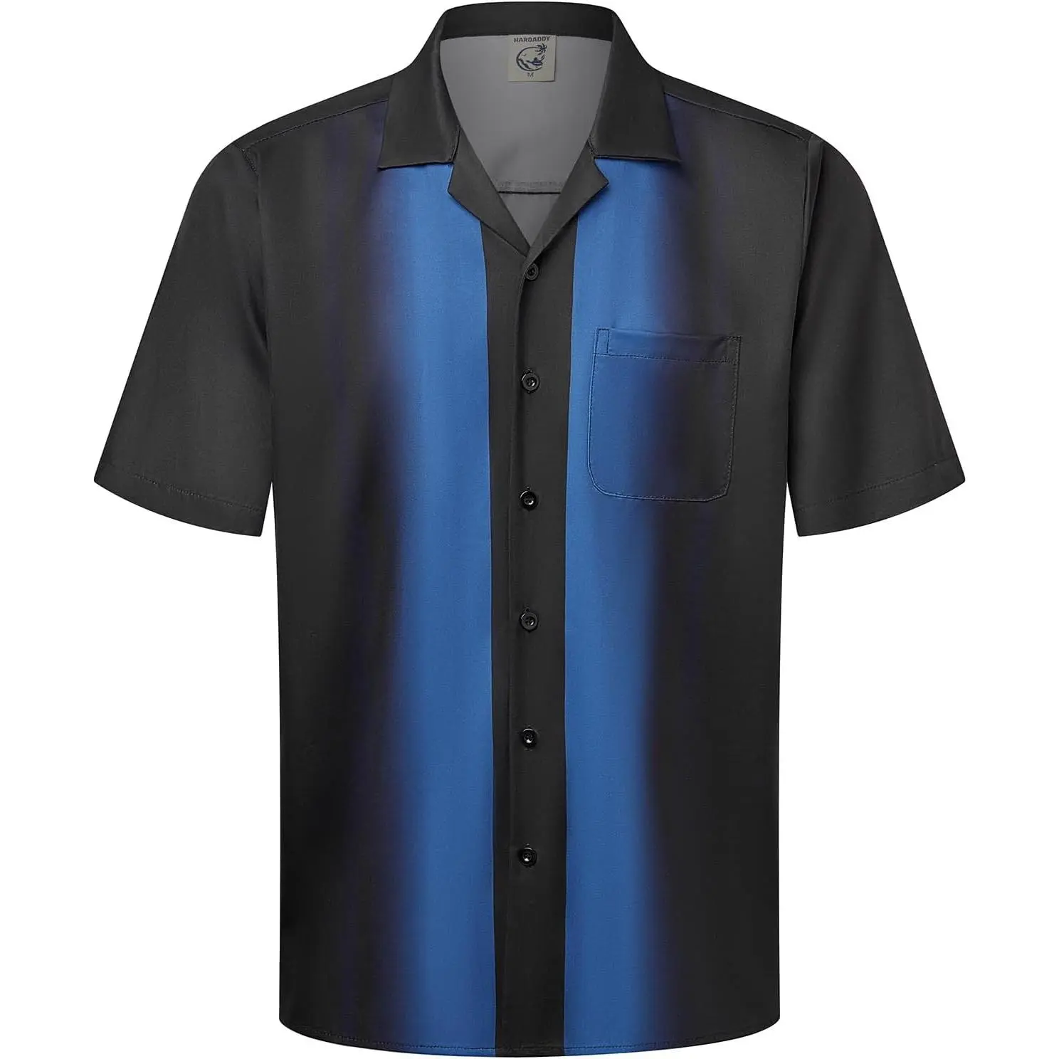 Men's Camp Collar Retro Vintage Bowling Button Down Shirt with Pocket Casual Short Sleeve Beach Shirts Summer
