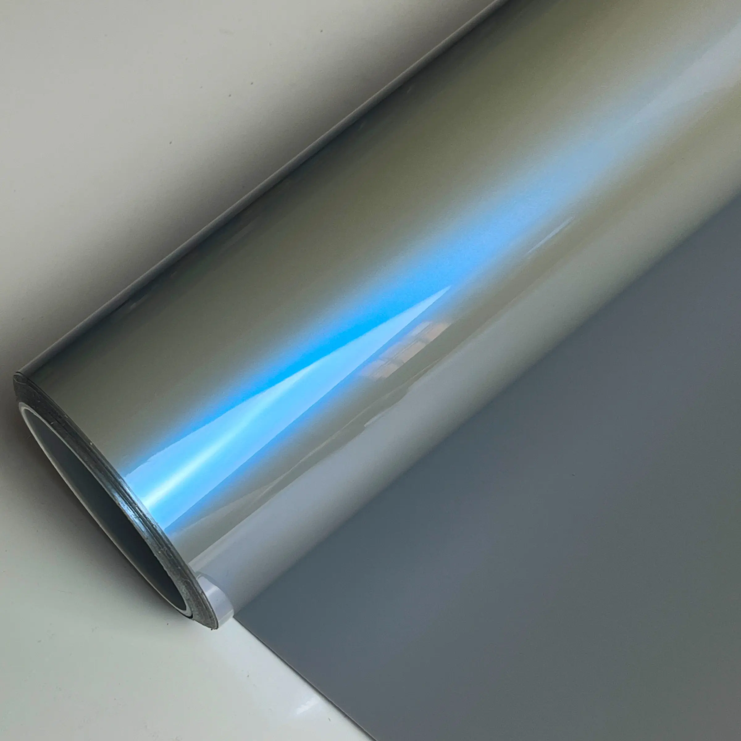Premium PET Glossy Magic Dreamy Candy Vinyl Wrap Film Color Change Chameleon Grey to Blue Car Wrapping Decal Self Adhesive