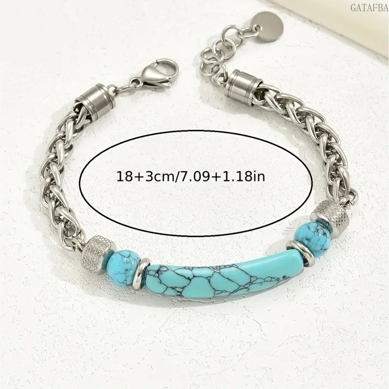 Women's Stainless Steel Charm Bracelet, European-Style Link Chain with an Anti-Fade Padlock Charm, Ideal Birthday Gift, Pull On