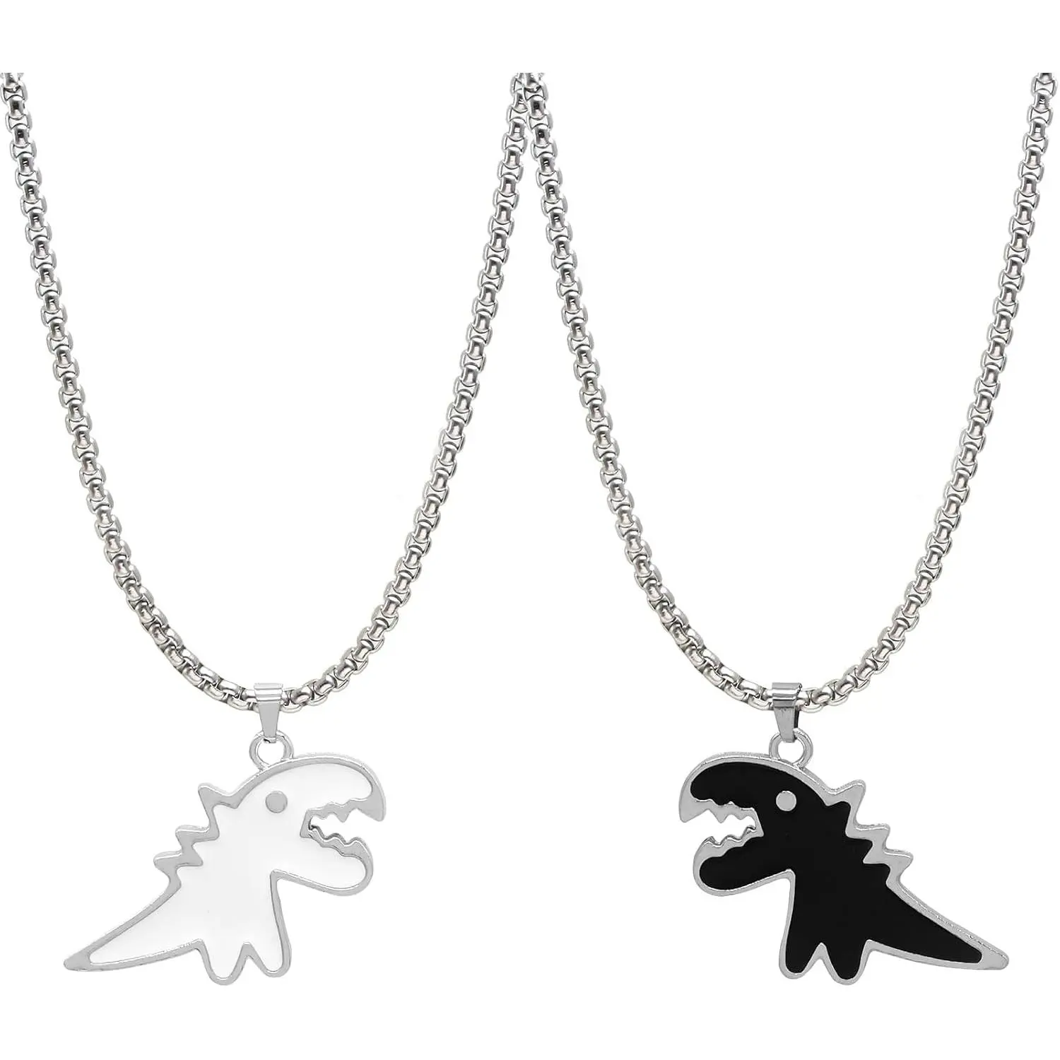 Hugging Fox and  Pendant Necklace Matching Friendship Necklace Inspired Couple Necklace BFF Long-Range Matching Friendship Necklace