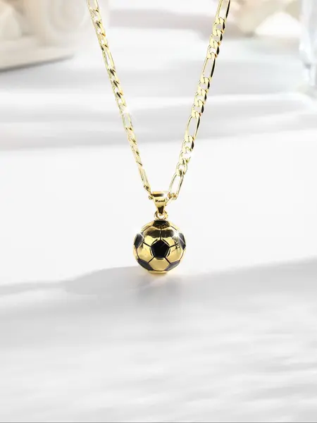 【Biack Friday】Fashion Solid Soccer Pendant Necklace, Charms Necklace, Chain Necklace, Costume Jewelry Necklace, Jewelry for Football Fans, Perfect Gift for Sports Enthusiasts, Jewelry Gifts