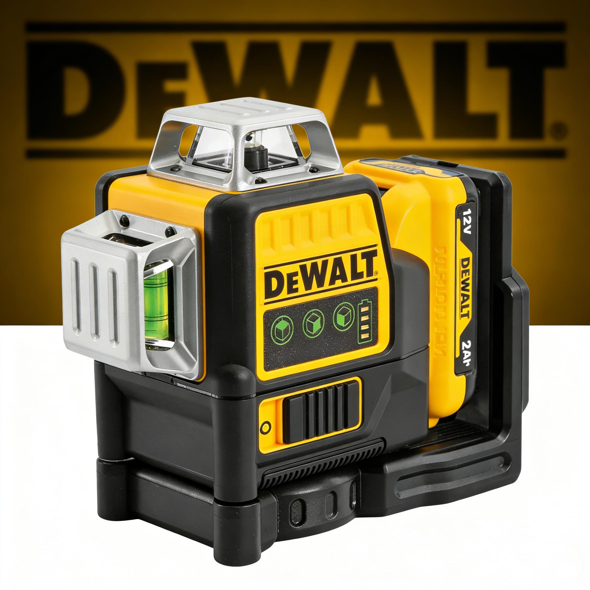 DEWALT 12V Green Laser Level 3×360° 12-Line, Self-Leveling, IP54 Waterproof, Ideal for Tile Installation