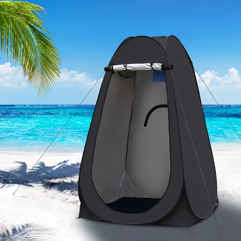 [Portable Pop-Up Tent] Black Portable Pop-Up Privacy Tent With UV Protection Dressing Room, Ventilated Design And Storage Bag Suitable For Beach Fishing Hiking And Outdoor Activities