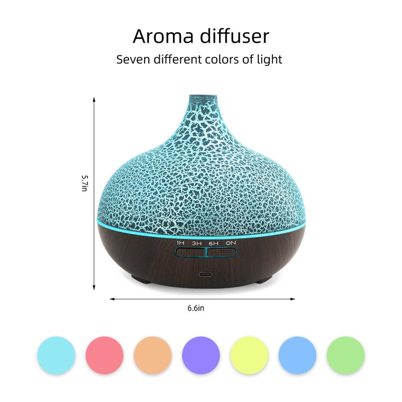 Aromatherapy Diffuser Humidifier 550ml Ultrasonic, Crack Design, Auto Shut Off, Quiet for Home & Bedroom Aromatherapy Diffuser Humidifier 550ml Ultrasonic, Crack Design, Auto Shut Off, Quiet for Home & Bedroom