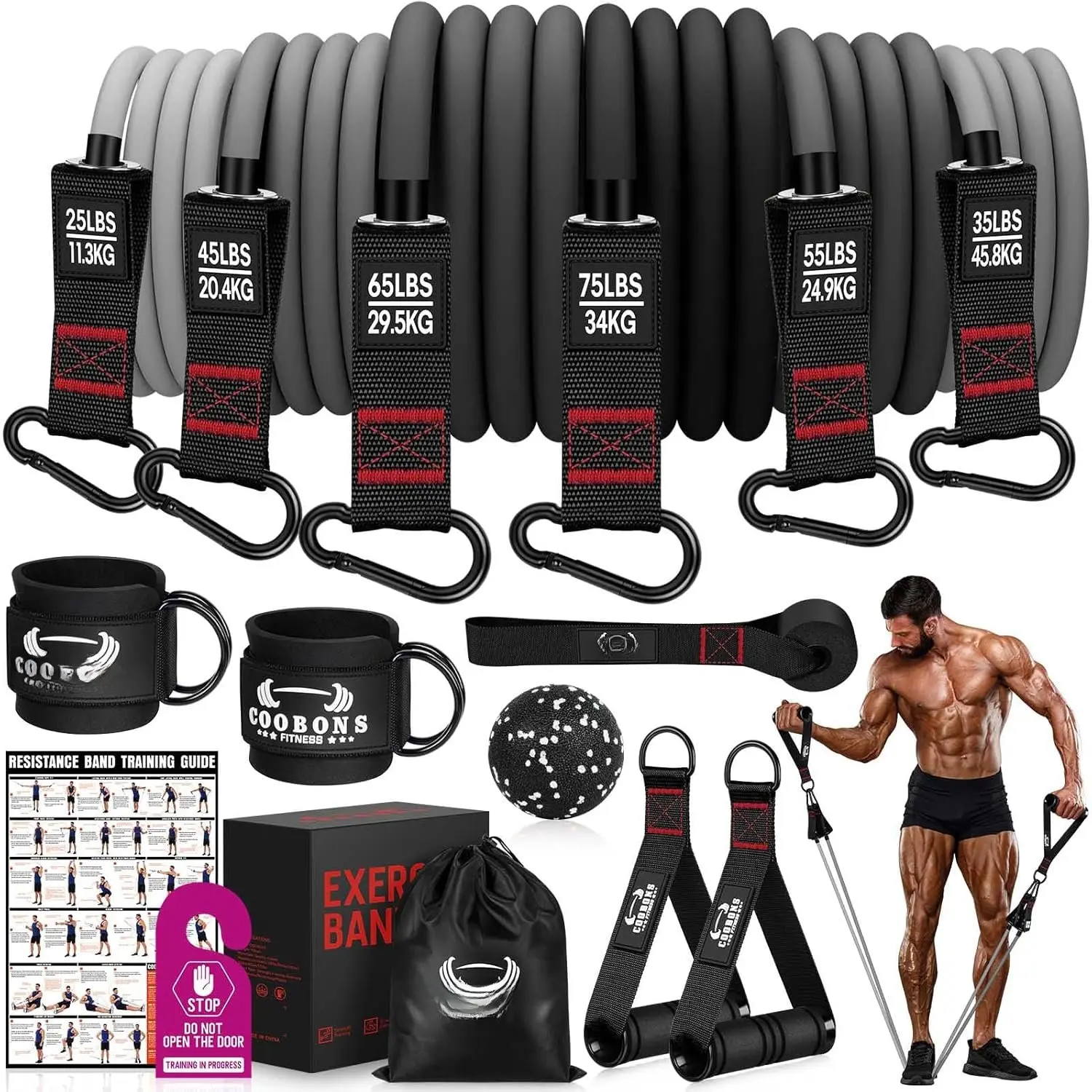 Heavy Resistance Bands for Working Out, 300LBS Exercise Bands with Handles | Workout Bands for Men, Weight  Bands Set for  , Strength, Slim, Yoga,  Gym Equipment