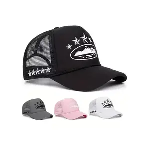 2026 Men's 1PC Five Pointed Star Embroidered Truck Driver Hat, Trucker Hat, Fashionable Baseball Hat, Baseball Caps for Outdoor Sun Protection, Casual Mesh Hat Suitable for Spring and Autumn Holidays, Outdoor Sports Hat