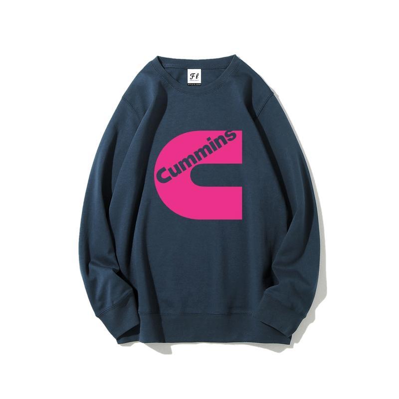 Stylish Cummins Pink Logo Sweatshirt – Fashionable unisex sweatshirt, suitable for both men and women, crew neck top, streetwear style.