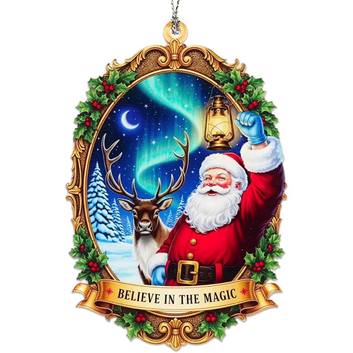 Funny Santa Claus  Sky Christmas Decorations, Christmas Ornaments 2026,  Santa Ornament Decor for Tree or Window, White Elephant Gifts for Adults, Holiday Xmas Tree Decor