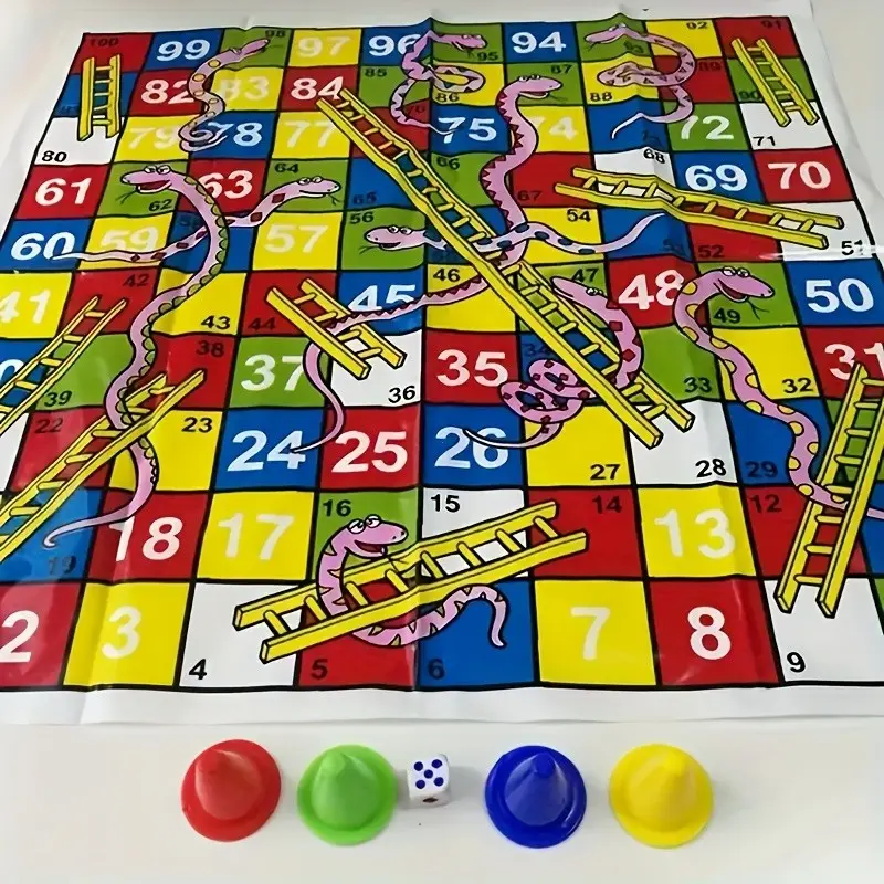 Family Board Game Set, Snake Ladder Game for Kids & Adults, Strategy & Fun Gift, Ideal Birthday Present, Enhances Family Bonding