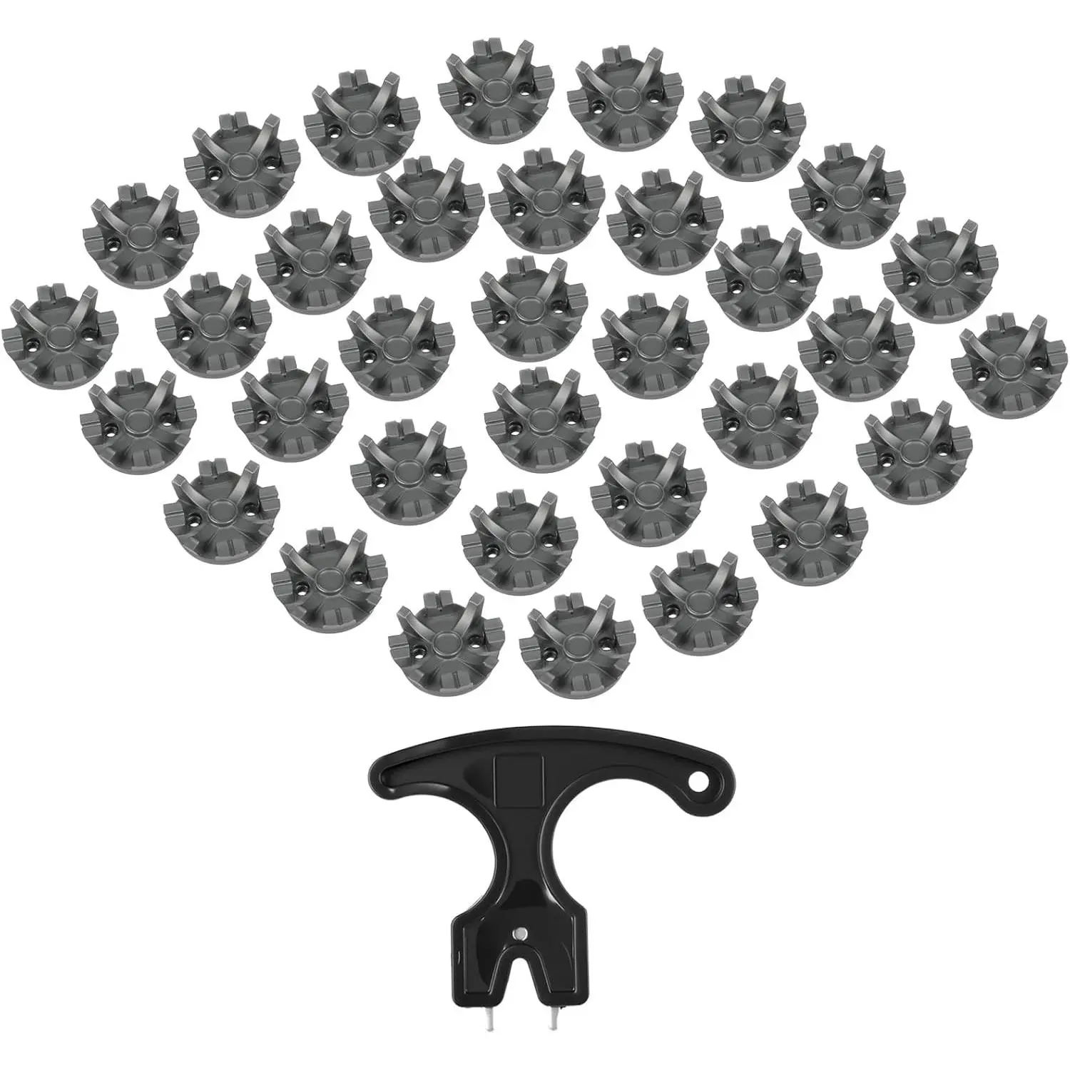 60-Piece Premium Golf Spikes Replacement Kit with 1 Cleats Spanner, Heavy-Duty Sports Spikes for Cricket Shoe Players Wet Grass Field Sports, White