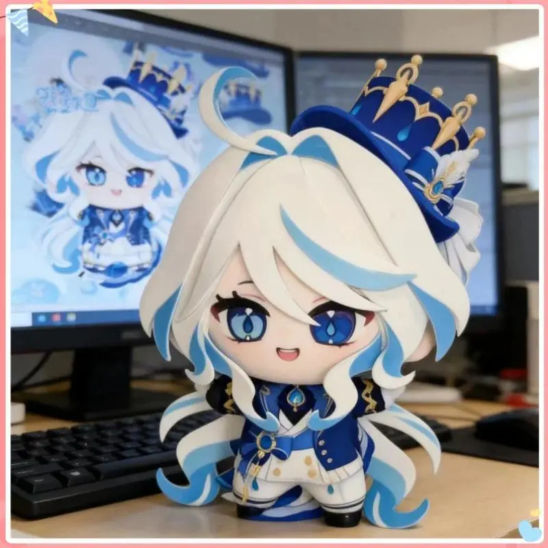 New Cute 10cm Cartoon Anime Game Furina Character Genshin Impact Neuvillette Plush Toy Keychain Bag Pendant Decor Plushie Doll