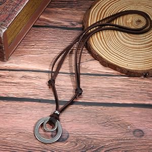 FASACCO 8pcs Feather Necklace for Men Women Brown Black Cord Necklace Tribal Arrow Wolf Tooth Feather Pendant Statement Necklace for Men Women