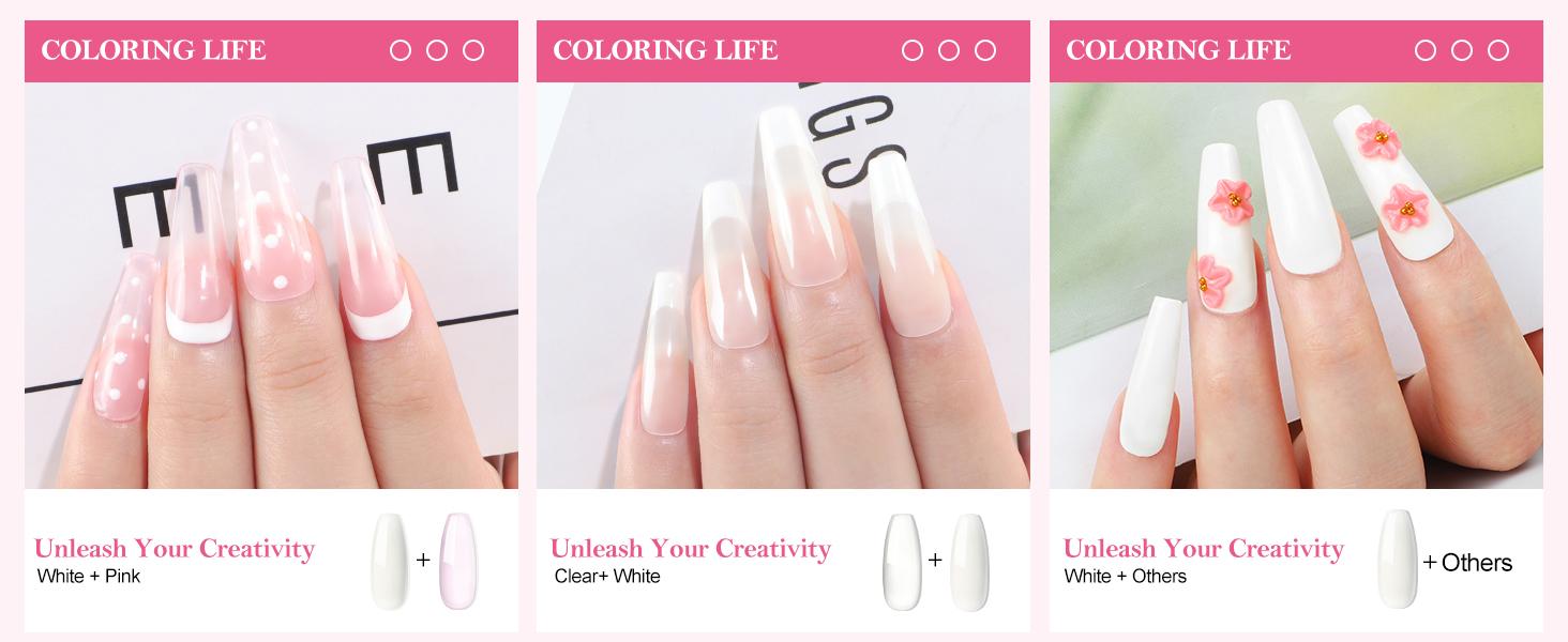 Acrylic Nail Kit for Beginners with Everything Professional Nails Kit Acrylic Set with Drill and U V Light Glitter Powder Decorations Rhinstones DIY Gifts for Women