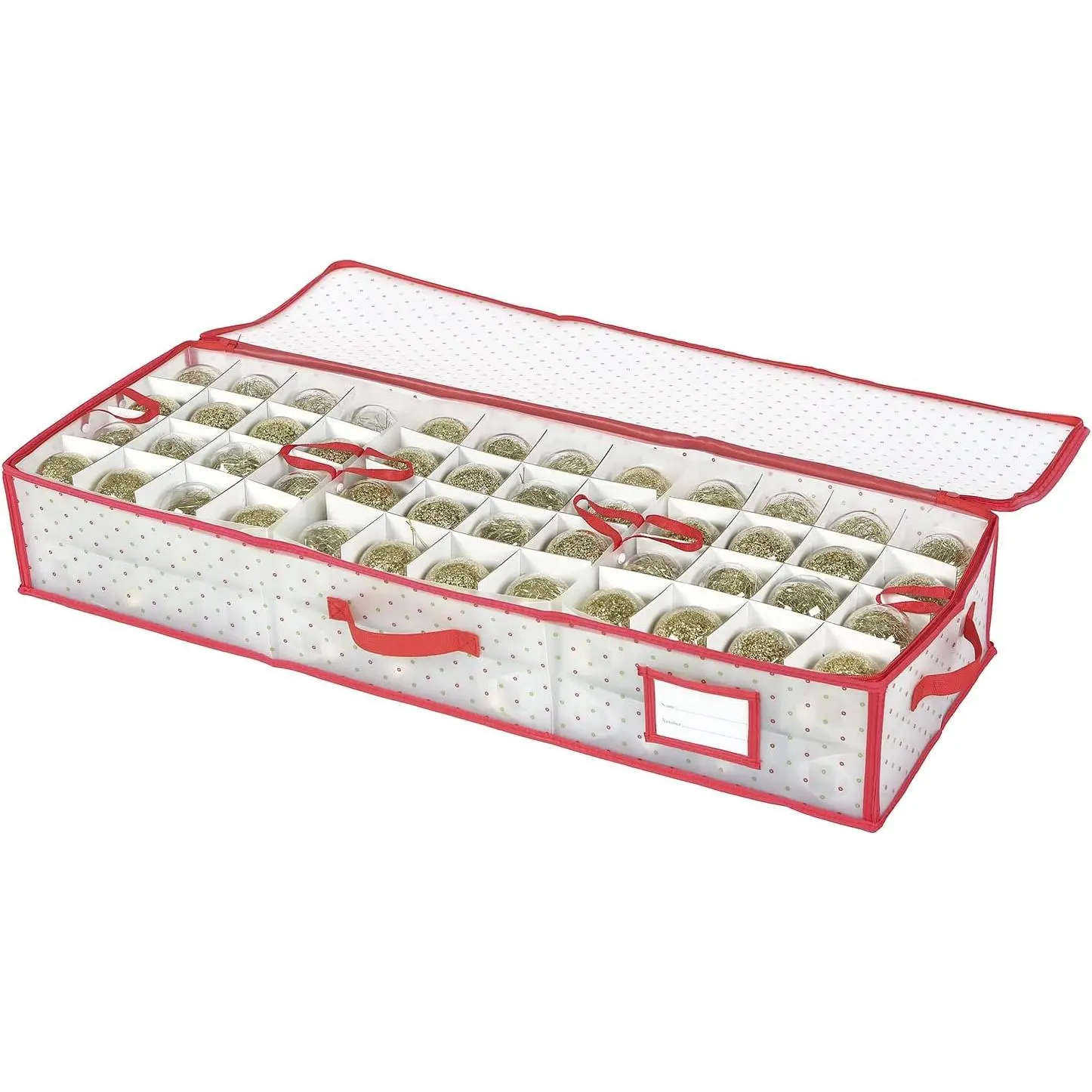 Plastic Christmas Ornament Storage Box with Trays,Customizable Dividers, Dust-Proof Durable Ornament Organizer Holder,Christmas Storage Containers,Holds 96 x 3 Ornaments
