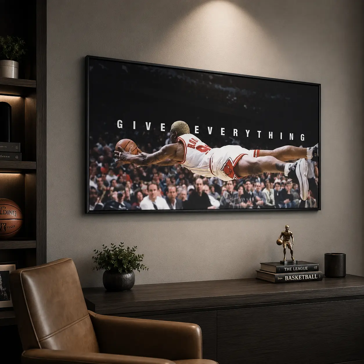 Dennis Rodman Give Everything Quote Canvas Wall Art Poster, Professional Basketball Sports Motivation Print, Inspirational Athlete Typography Artwork, Waterproof Canvas Decor for Home Gym Bedroom Office Dorm Man Cave, Gift for Men Teens Basketball Fans