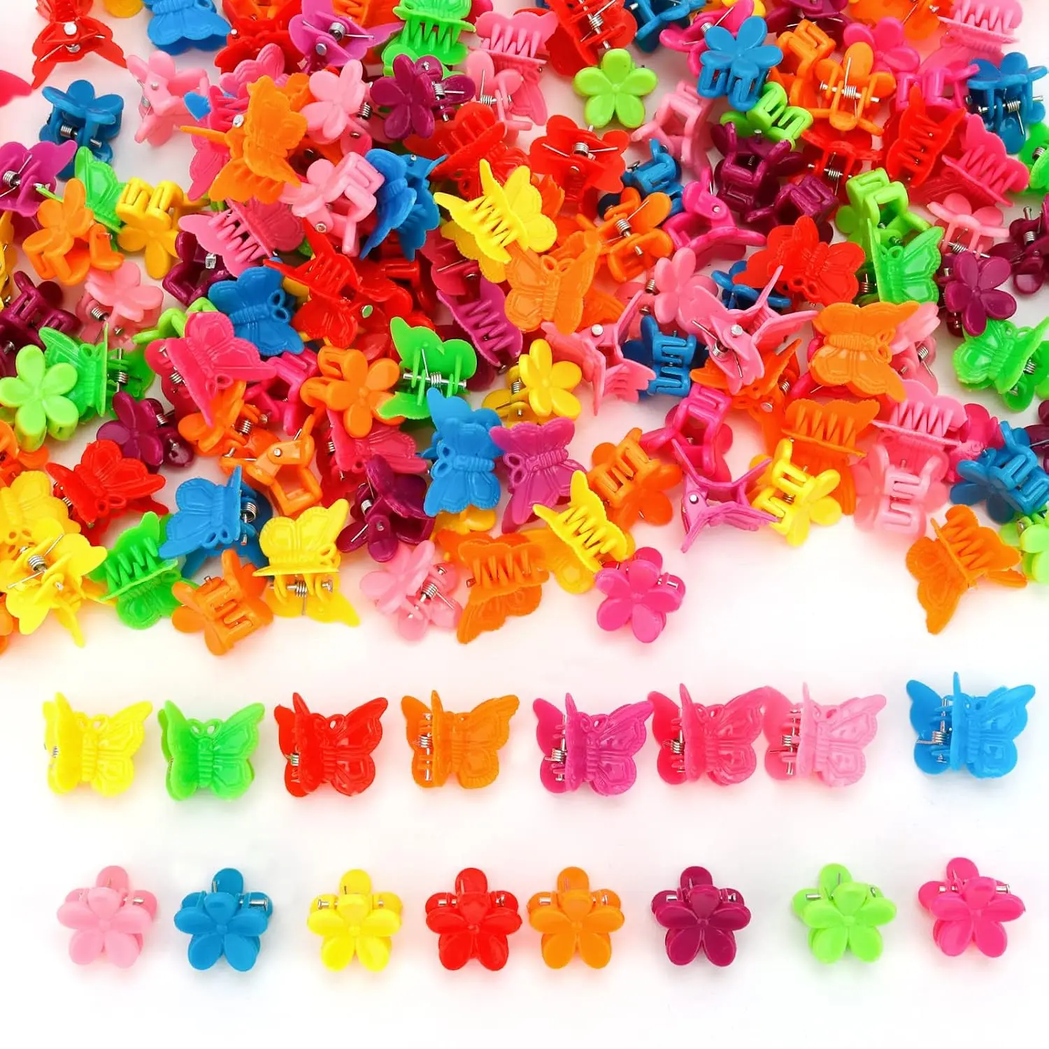 200 count Mini Hair Clips Flower Hair Clip Butterfly Hair Clips Small Claw Clips for Hair 90s Hair Accessories for Girls Women School Party Gifts  Color