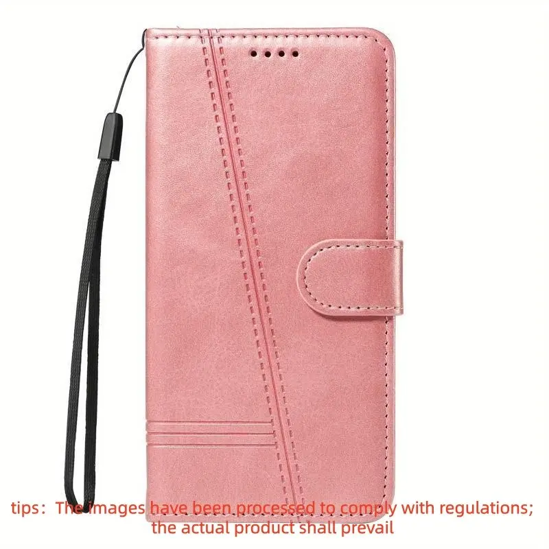 Series Magnetic Protective Flip Cover with T-Type Line PU Leather Anti-Drop Stand | Includes Lanyard Hole & Reverse Charging Support | Compatible with A04S/A05S/A06/A13/A14/A15/A16/A24/A26/A34/A35/A52/A53/A54/A55 and More Protection | Shockproof Tpu Cover