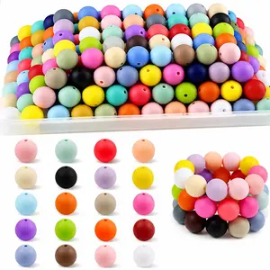 150Pcs 15mm Silicone Spacer Beads for Beadable Pens with Storage Box, Bead Assortment, 30 Colors Round Silicone Beads for DIY Beaded Pens, Keychains, Bracelets Jewelry Making, DIY Beading Accessories, Jewelry Making Supplies, Beads for Crafts