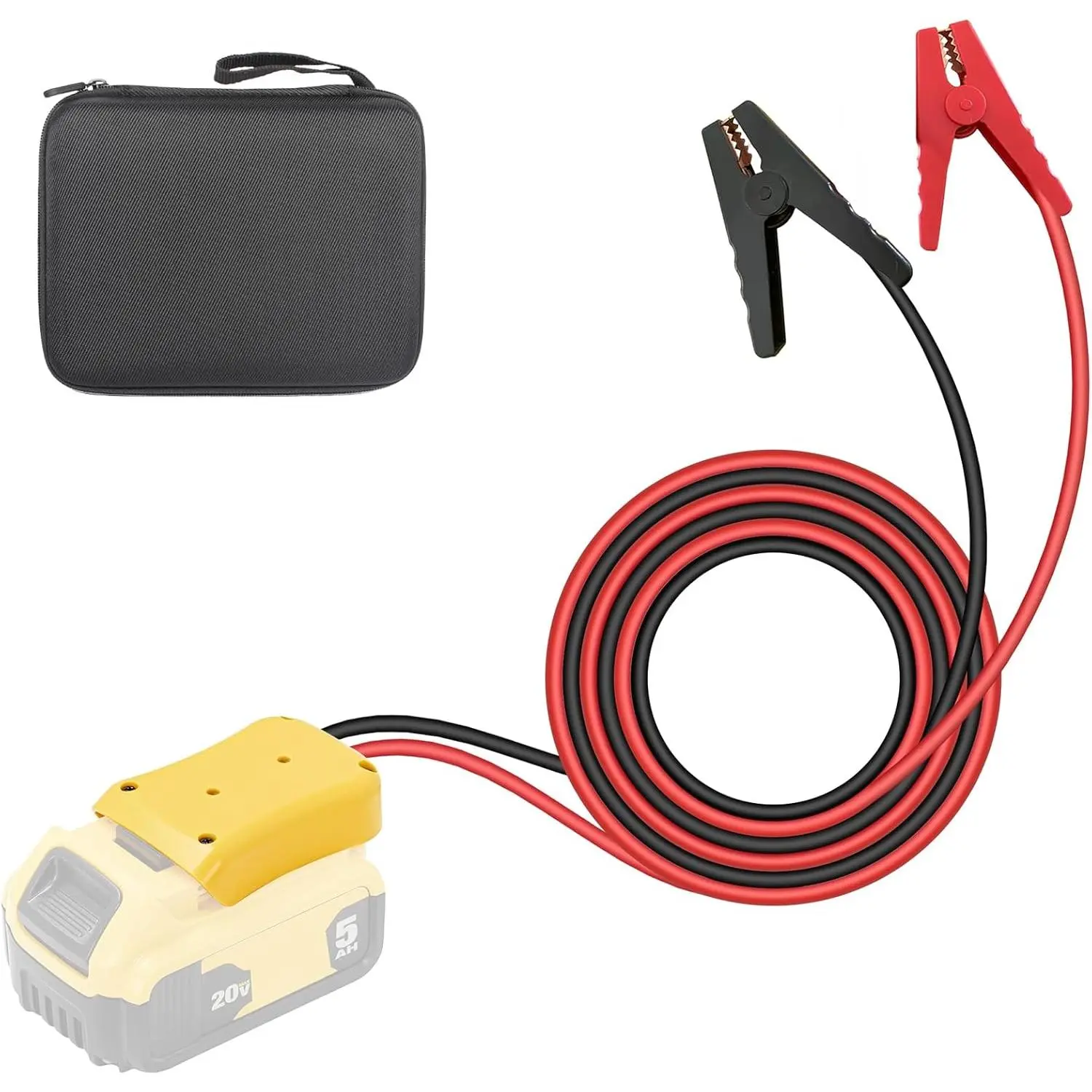 Jumper Cable Clamps for DeWalt 20V Battery Jump Starter, 3.28FT 8AWG Car Battery Jumper Cable with Adapter, Automotive Battery Booster Cable for Tools used to Jump Start a Car