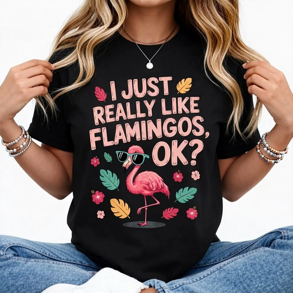 Cool Flamingo Novelty for Men Women Pink Bird Flamingo Lover T-Shirt