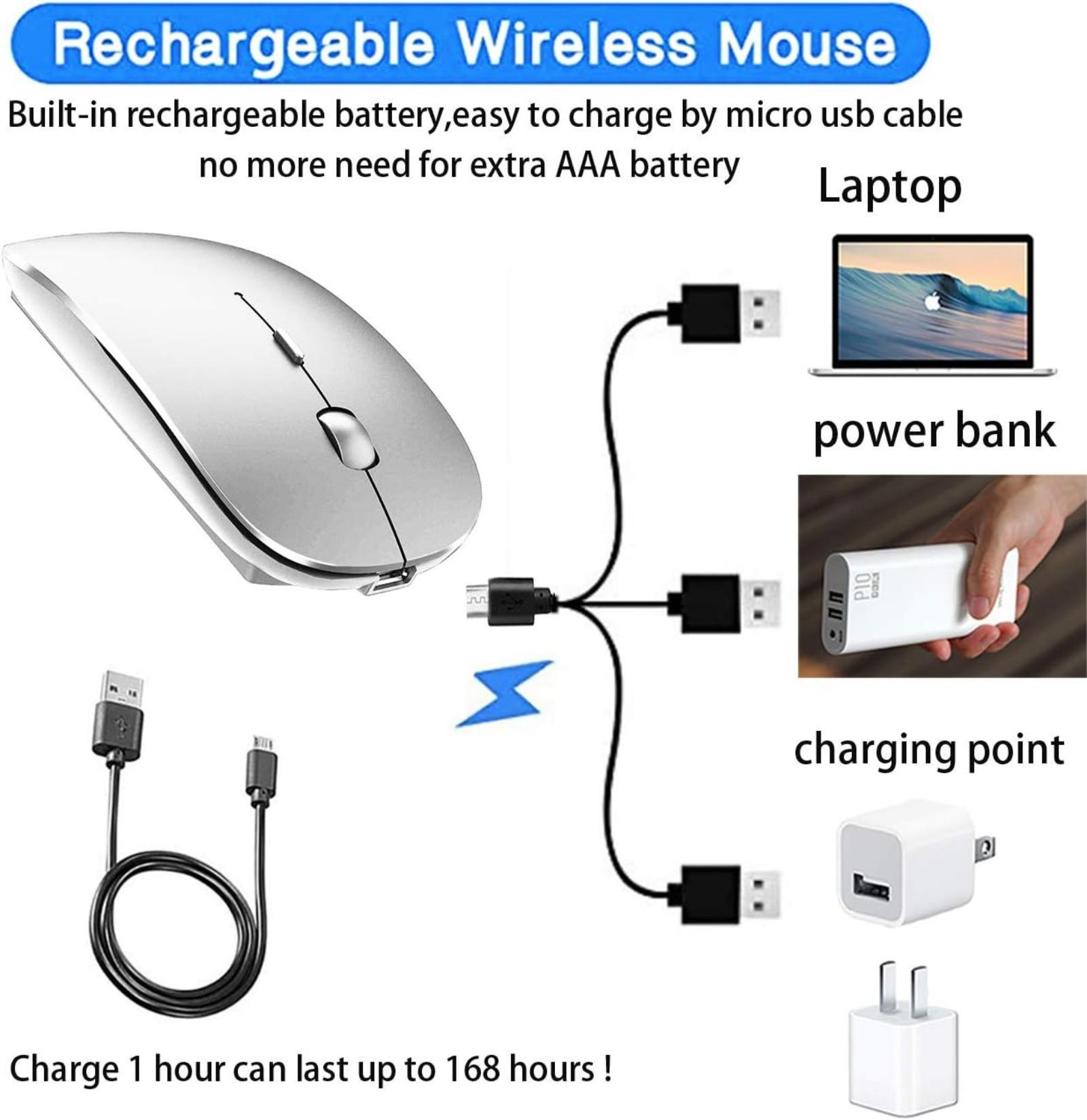 F-MUW07 Bluetooth Wireless Mouse for Laptop mac MacBook ipad MacBook air MacBook pro pc Desktop Computer Windows Chromebook Notebook (Silver) F-MUW07 Bluetooth Wireless Mouse for Laptop mac MacBook ipad MacBook air MacBook pro pc Desktop Computer Windows Chromebook Notebook (Silver)