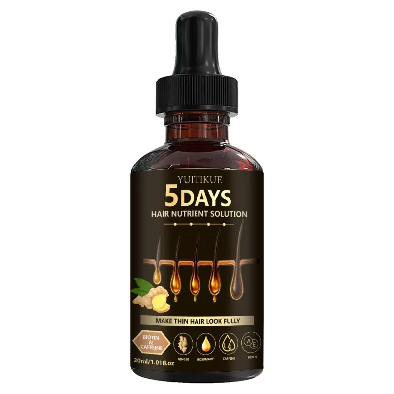 Yuitikue Hair Treatment Serum 30ML, Ginger Rosemary Caffeine Biotin, Deep Nourishment, Strengthens Roots, Improves Thin Dry Hair