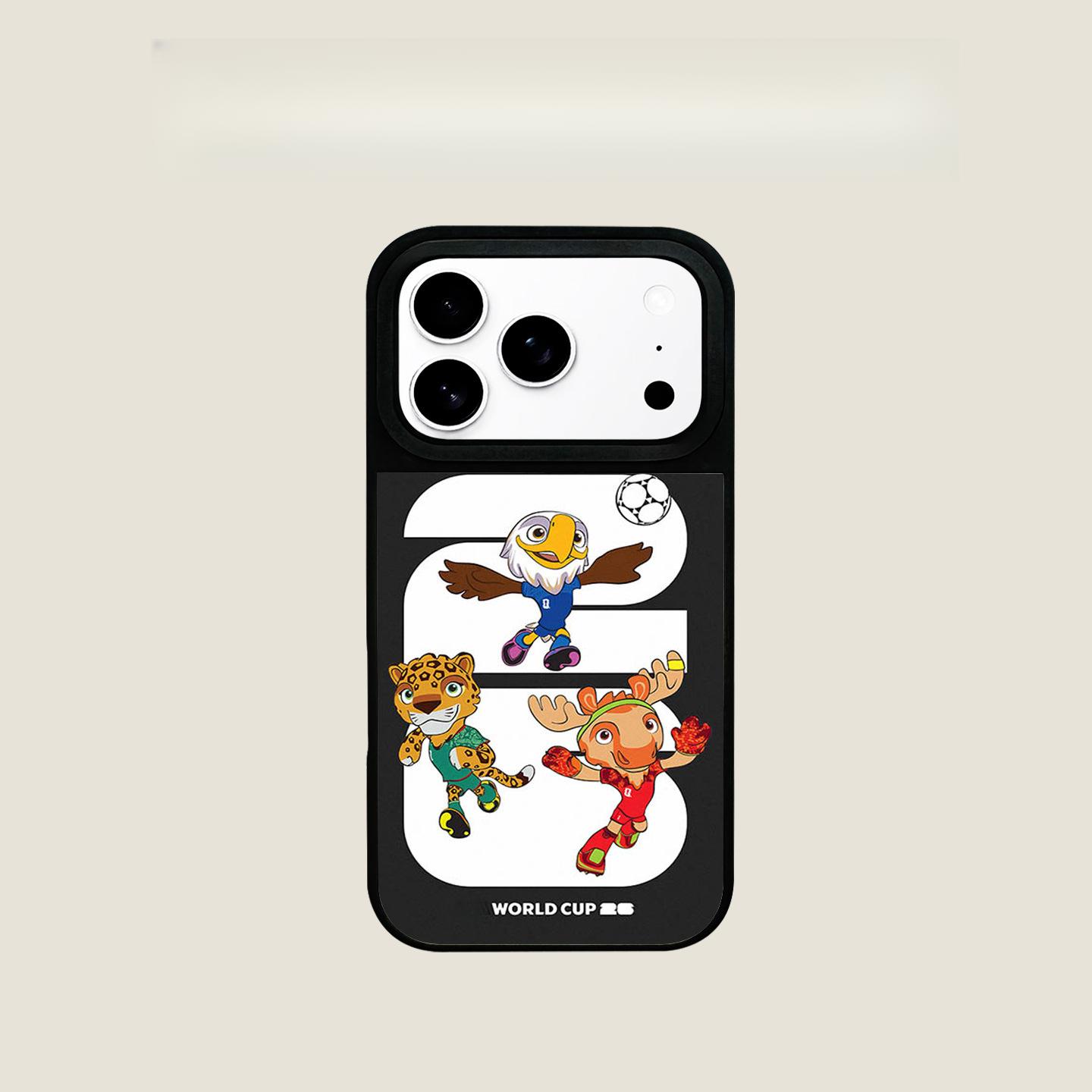 World Cup-themed iPhone 17 Pro Max phone case, magnetic, for Apple 16/15/14, silver frame, soft case