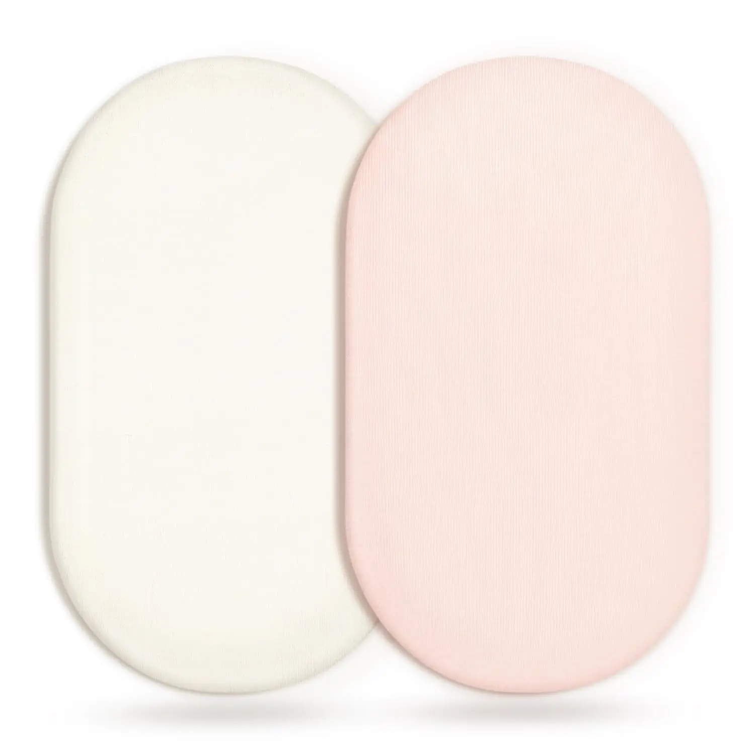 Stretchy Ultra Soft ted Bassinet Sheet 2 Pack, Universal   Bassinets Baby Cradle Moses Basket Oval Rectangle Mattress Safe and Snug, Jersey Bassinet Sheets  Girls, Cream/Pink