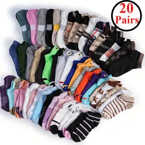 20/30 Pairs Women's Short Ankle Socks, Multi Functional Breathable Comfortable for Daily Casual Outings, Soft Stretch Moisture Wicking Machine Washable, Great as Fun Patterned Socks and Everyday Ankle Socks for Women